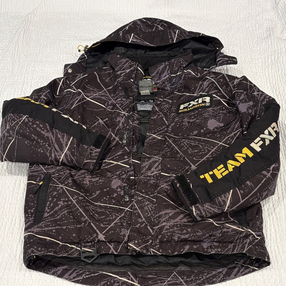 FXR Youth Black and Yellow Snowmobile Jacket